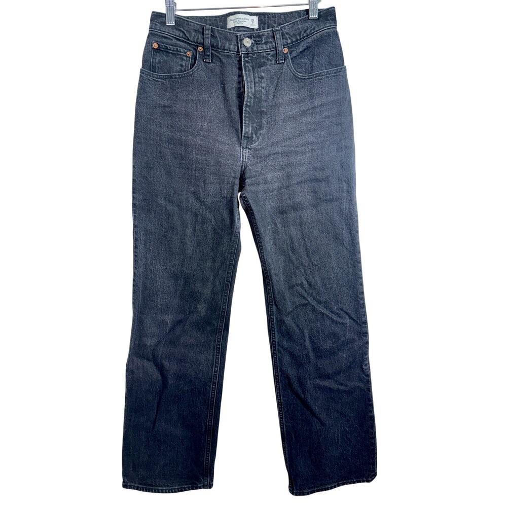 Abercrombie & Fitch The '90s Relaxed Jean High Rise Black Denim Jeans Size 26 2